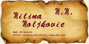 Milina Moljković vizit kartica